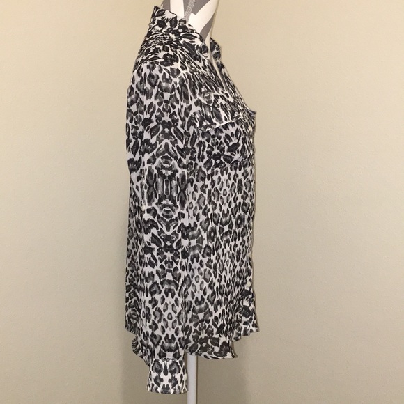 NY & Co Black and White Leopard Blouse - Picture 4 of 5